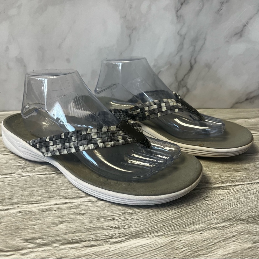 Vionic Grey Tones Hazel Active Orthotic Woven Strap Sandals
